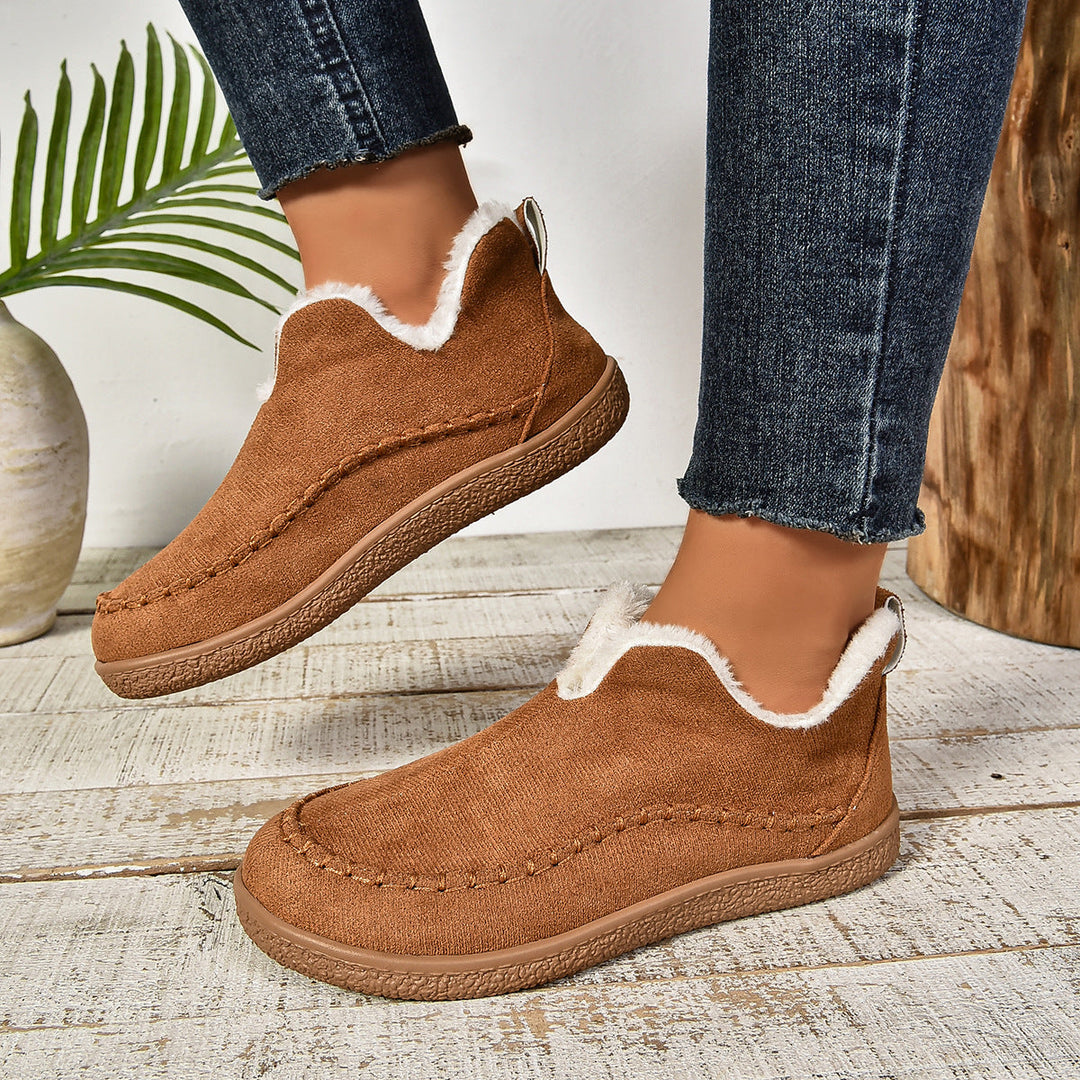 Sab™ | Warm Fur Lined Slip-On Ankle Boots with Anti-slip Thick Sole