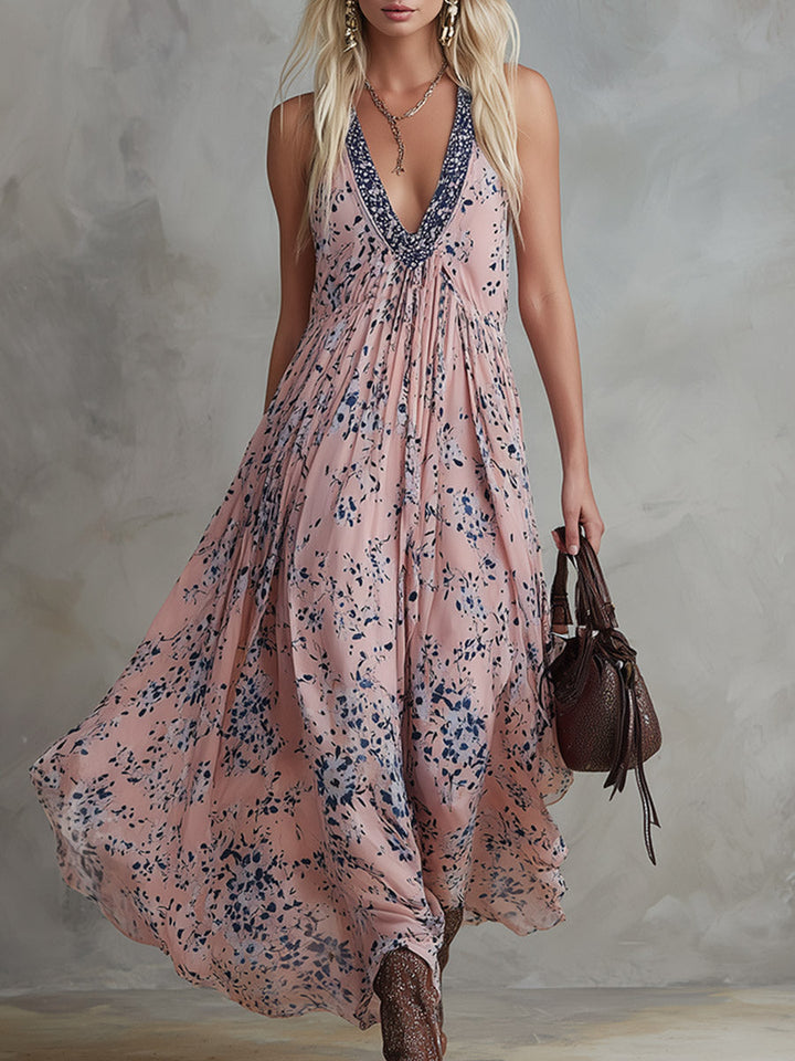 Odessa™ | Flowing Summer Print Maxi Dress