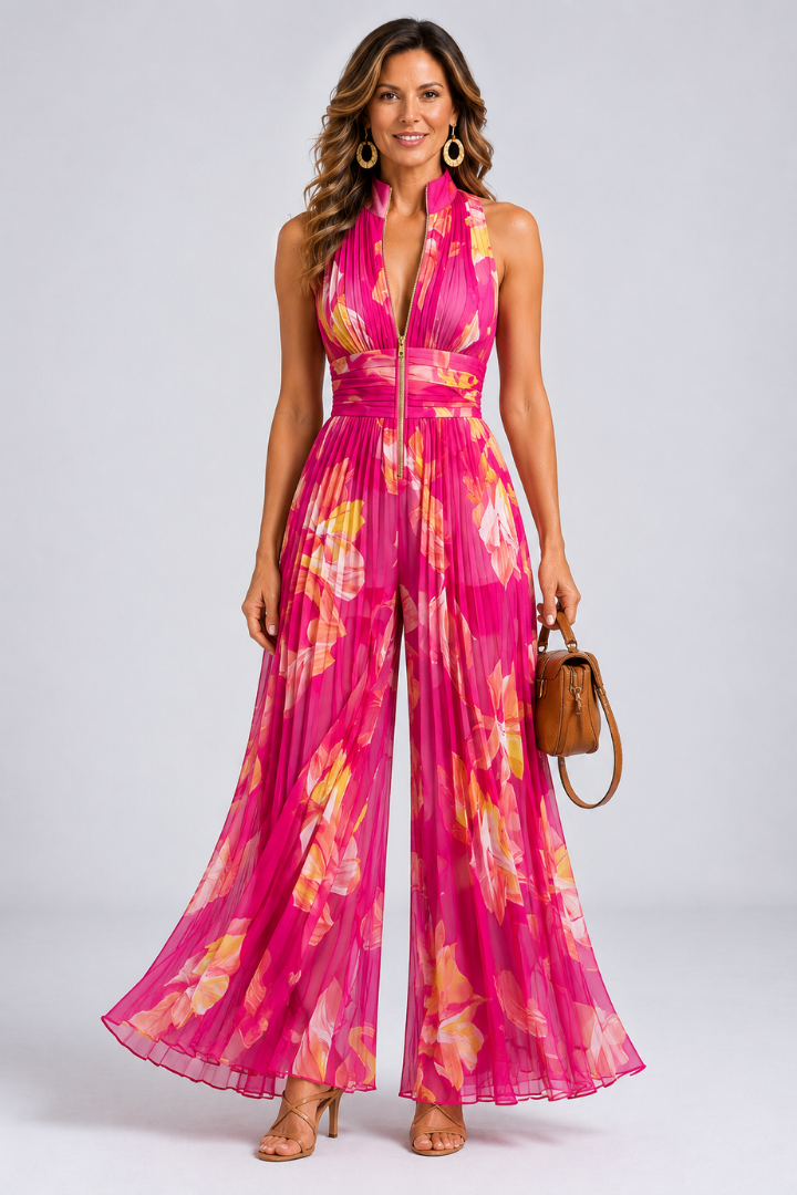 Maribel™ | Floral Print Chiffon Jumpsuit