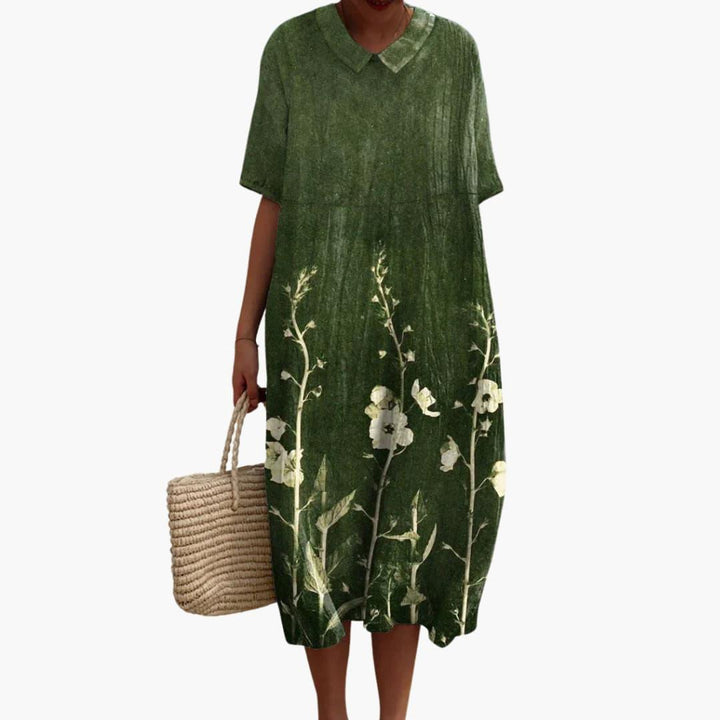 Fiona™ | Floral V-Neck Midi Dress