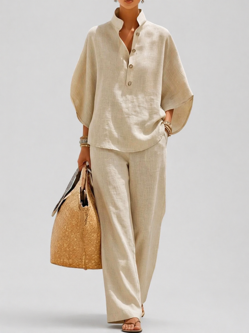 Whitney™ | Cotton Linen Batwing Sleeve Set
