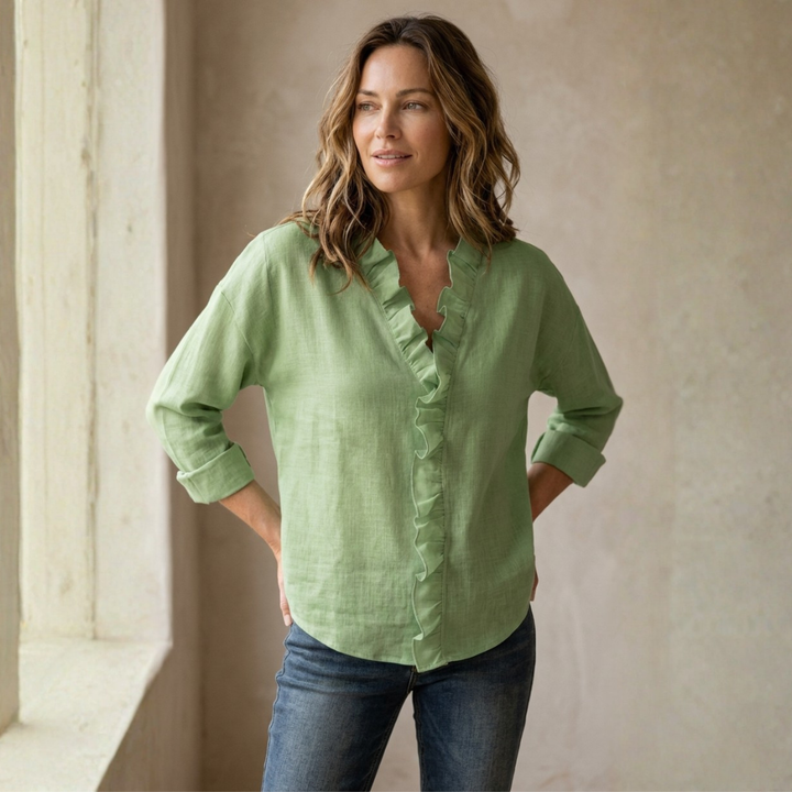 Patricia | Ruffled V-Neck Blouse