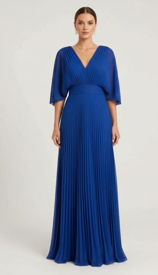 Roxie™ | Formal Pleated Evening Maxi Dress