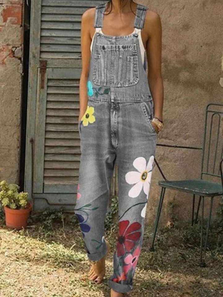 Hilda™ | Relaxed Fit Printed Denim Jumpsuit