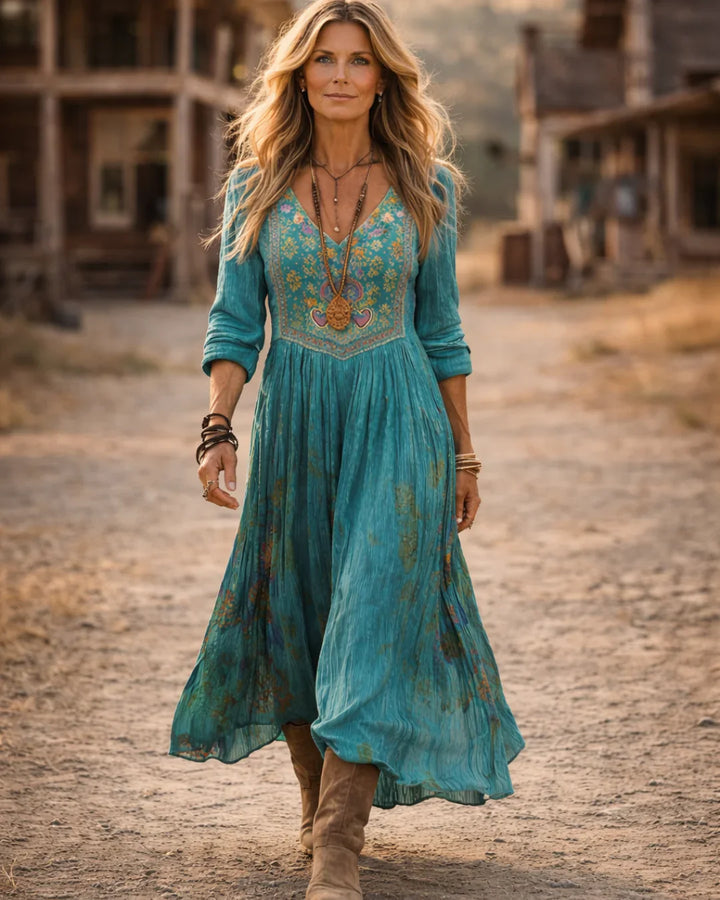 Heidi™ | Elegant Embroidered Maxi Dress