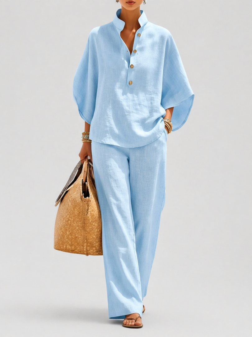 Whitney™ | Cotton Linen Batwing Sleeve Set