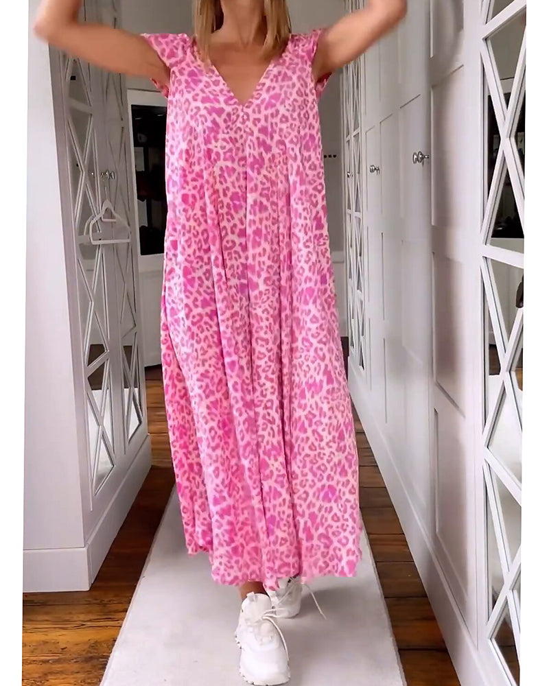 Phoebe™ | Casual Leopard Print Maxi Dress