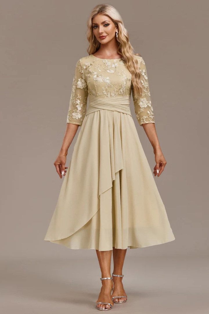 Clarice™ | Elegant Structured Evening Midi Dress