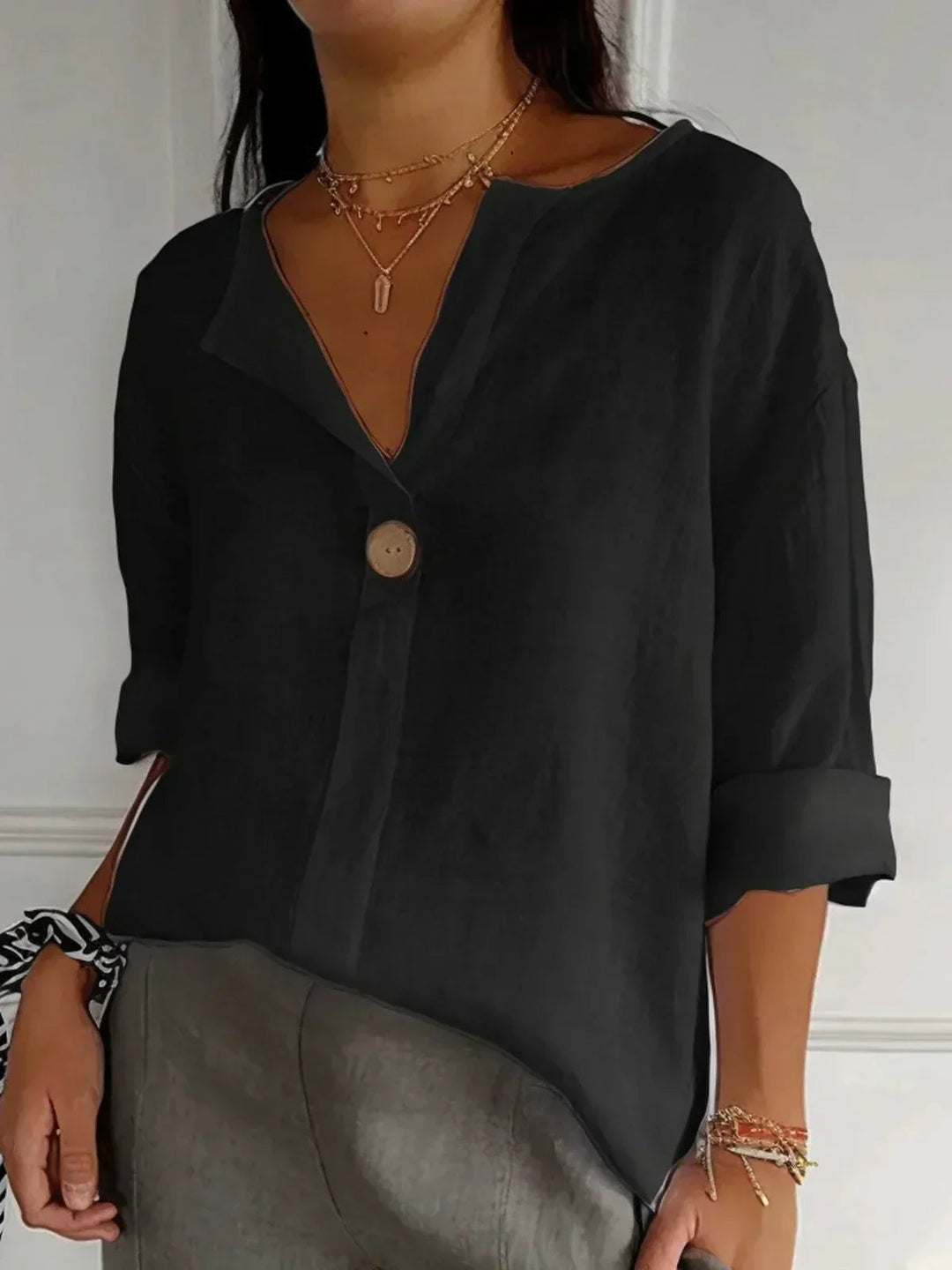 Maxine™ | Effortless Relaxed Button Blouse
