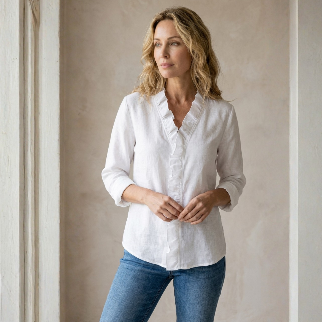 Patricia | Ruffled V-Neck Blouse