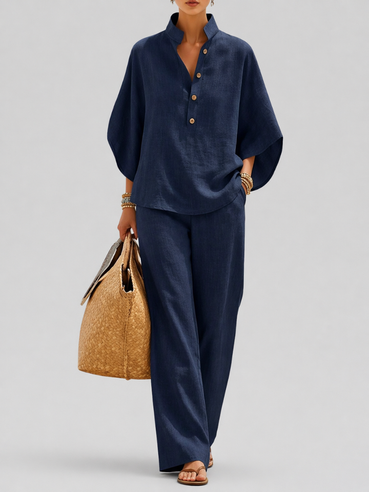 Whitney™ | Cotton Linen Batwing Sleeve Set