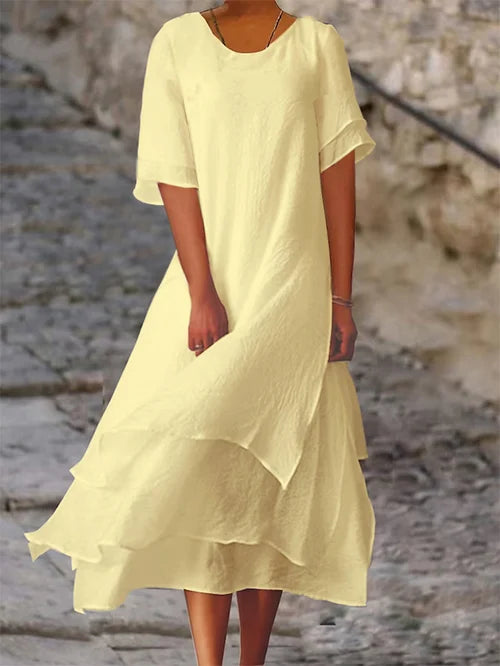 Senna | Double-Layer Short-Sleeved Dress