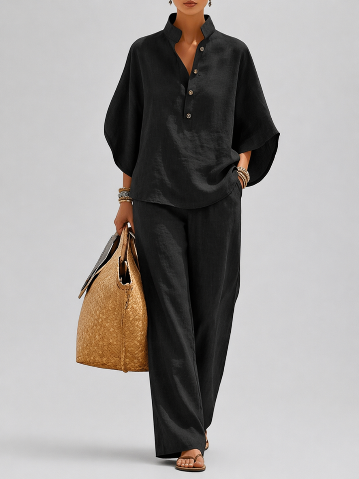 Whitney™ | Cotton Linen Batwing Sleeve Set