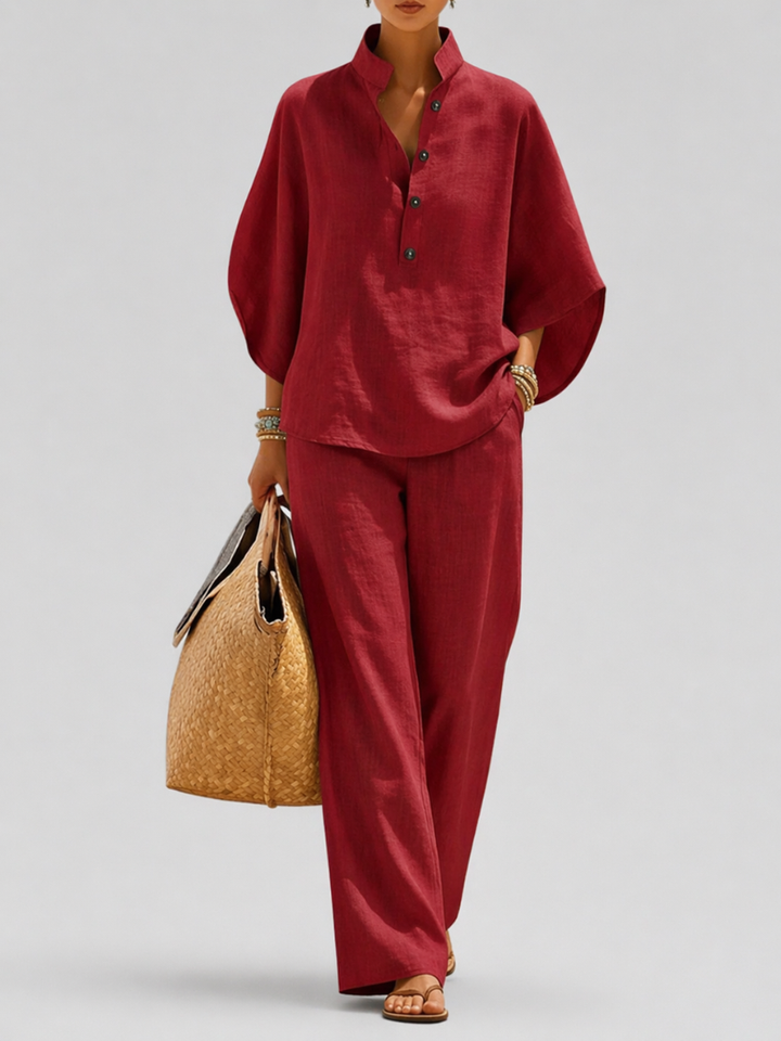 Whitney™ | Cotton Linen Batwing Sleeve Set
