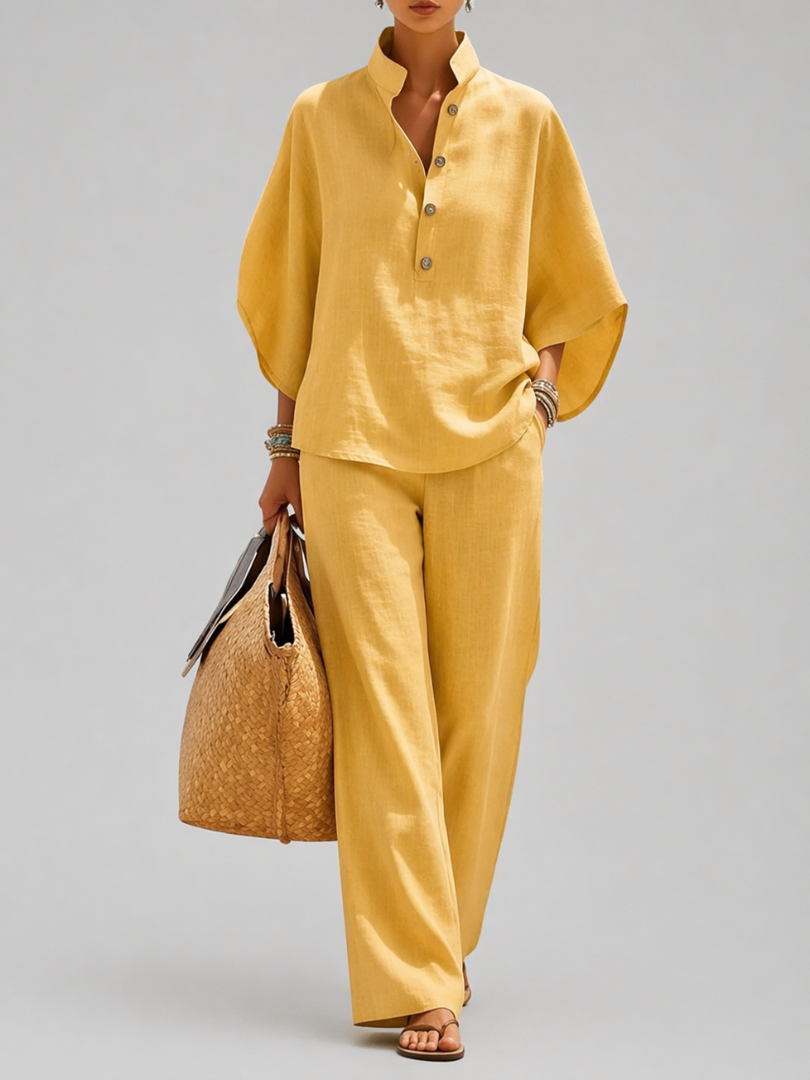 Whitney™ | Cotton Linen Batwing Sleeve Set