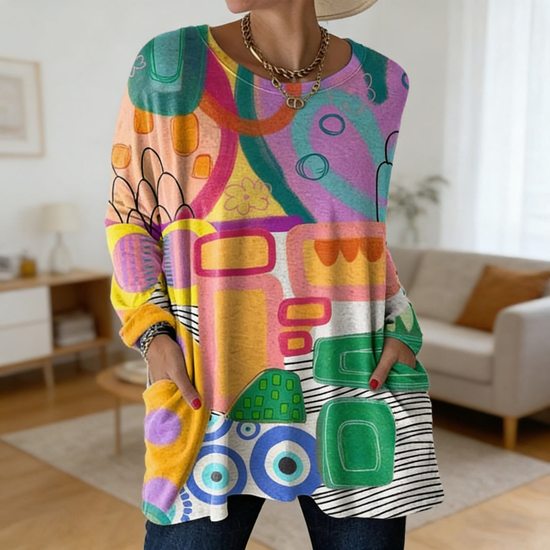 Millie™ | Relaxed Fit Colorful Print Top