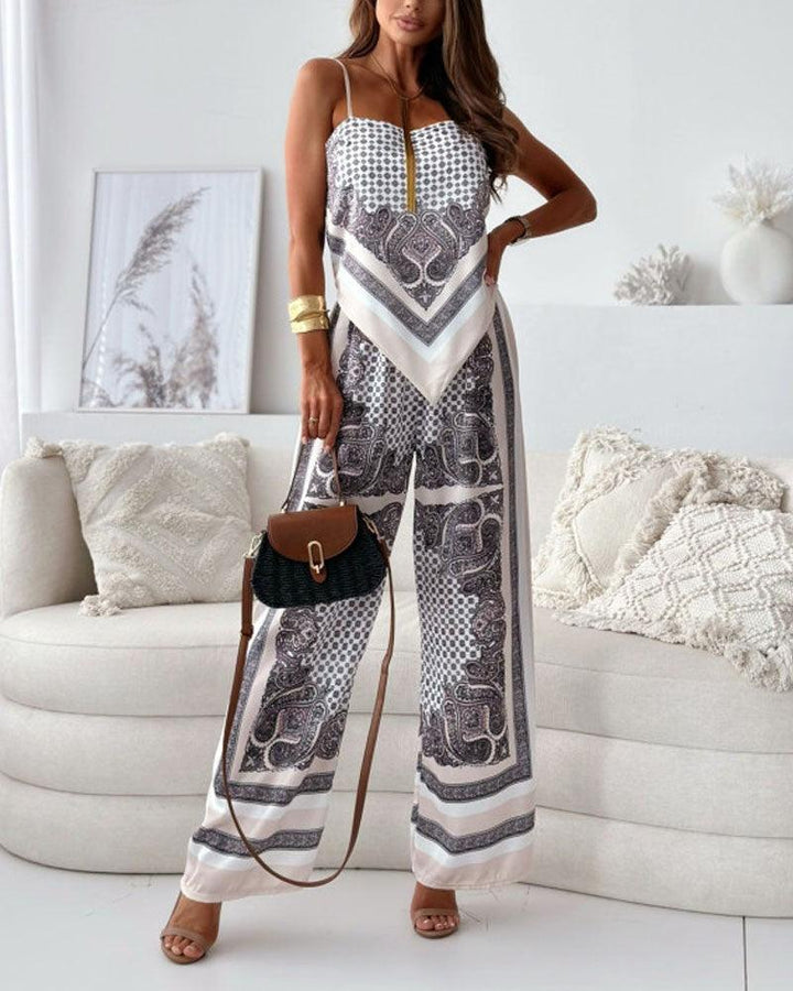 Esther™| Soft Patterned Wide-Leg Set