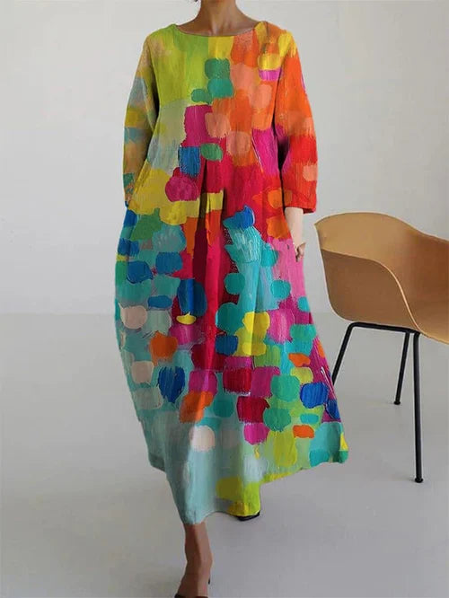 Shelley™ | Abstract Print Loose Maxi Dress