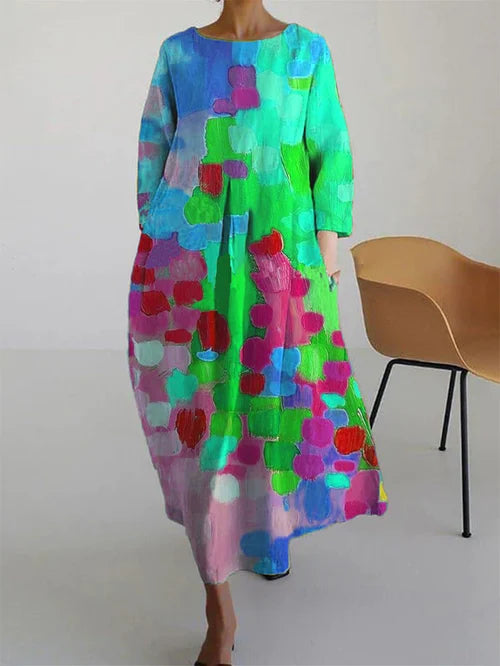Shelley™ | Abstract Print Loose Maxi Dress