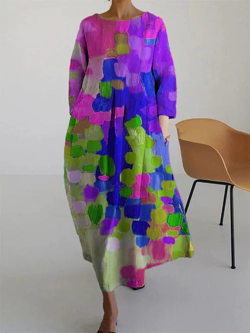 Shelley™ | Abstract Print Loose Maxi Dress