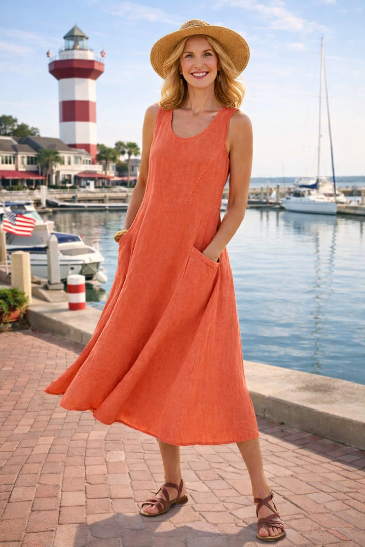 Shirley™ | Effortless Relaxed Pocket Midi Dress
