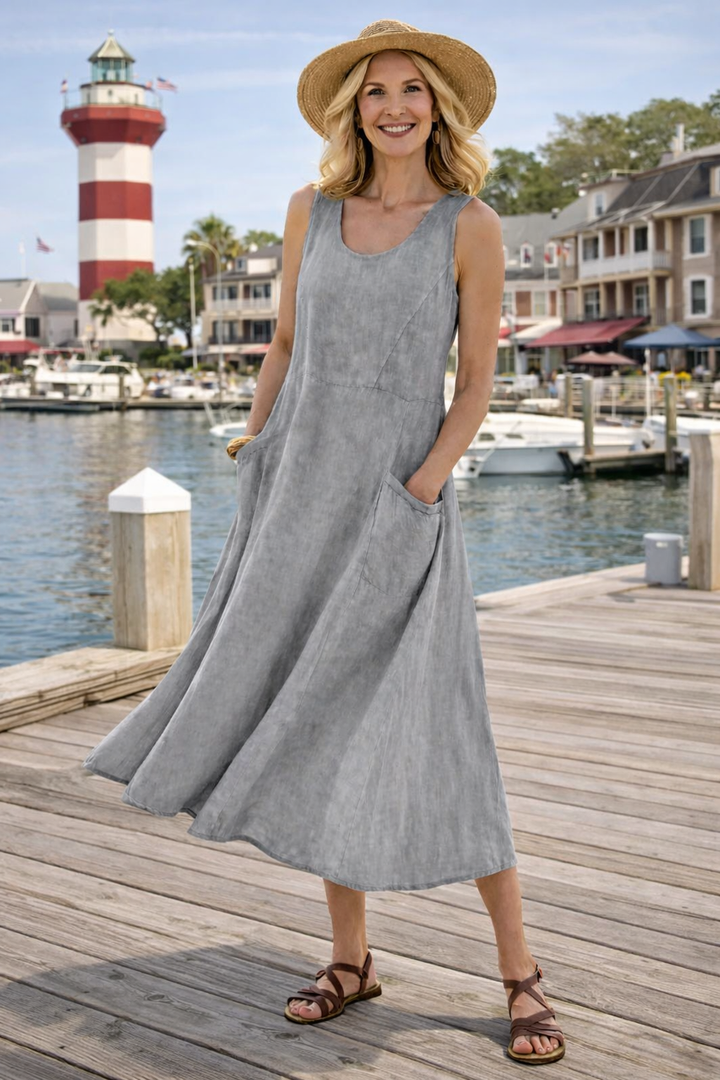 Shirley™ | Effortless Relaxed Pocket Midi Dress