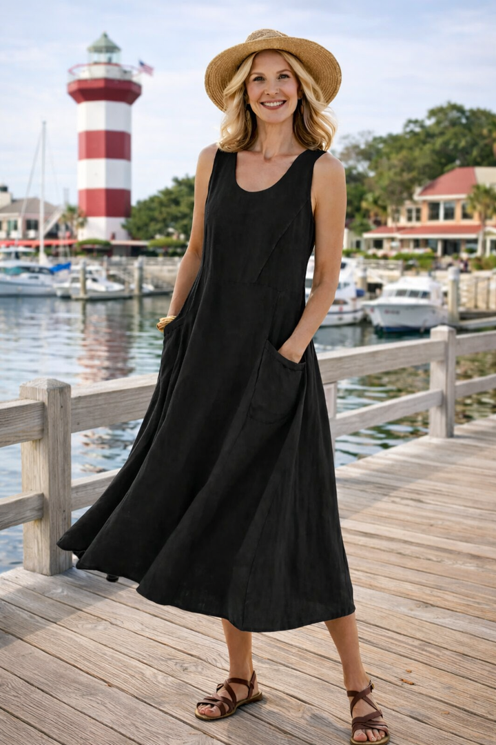 Shirley™ | Effortless Relaxed Pocket Midi Dress