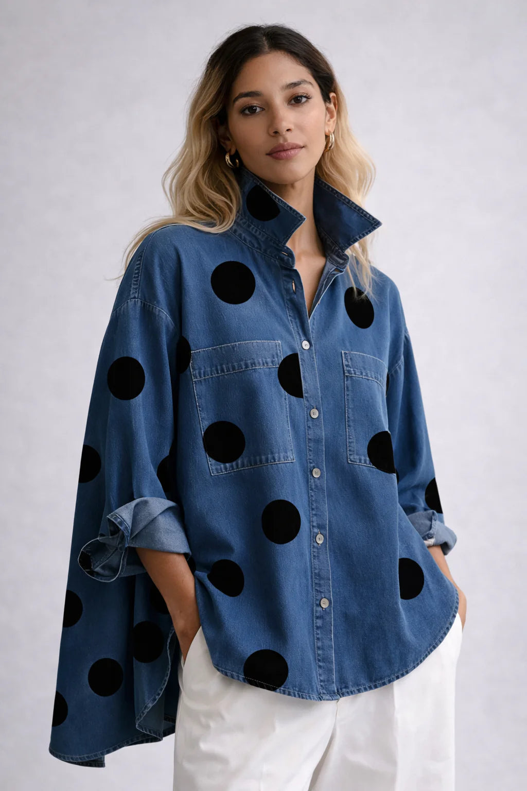 Bonnie™ | Elegant Artistic Polka Printed Top