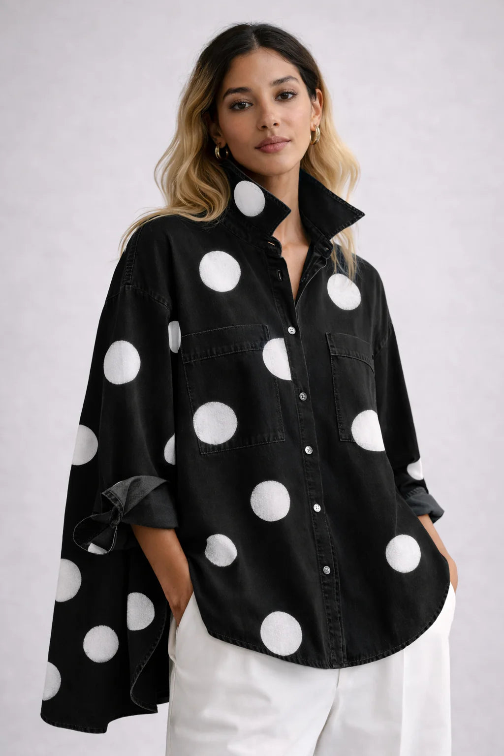 Bonnie™ | Elegant Artistic Polka Printed Top