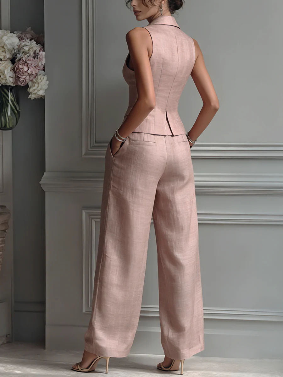 Melina™ | Two-piece V-neck button-up Set