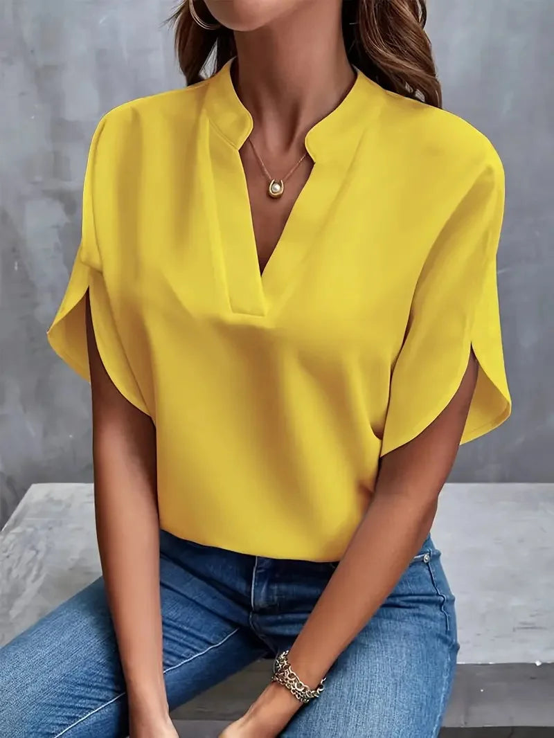 Delia | Elegant V-Neck Blouse