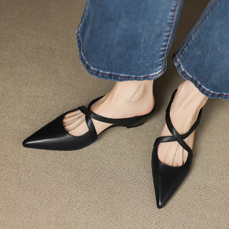 Helene Genuine Leather Mules