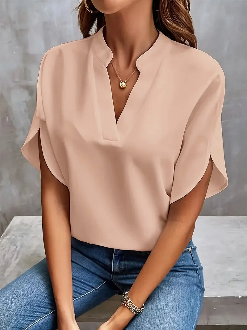 Delia | Elegant V-Neck Blouse