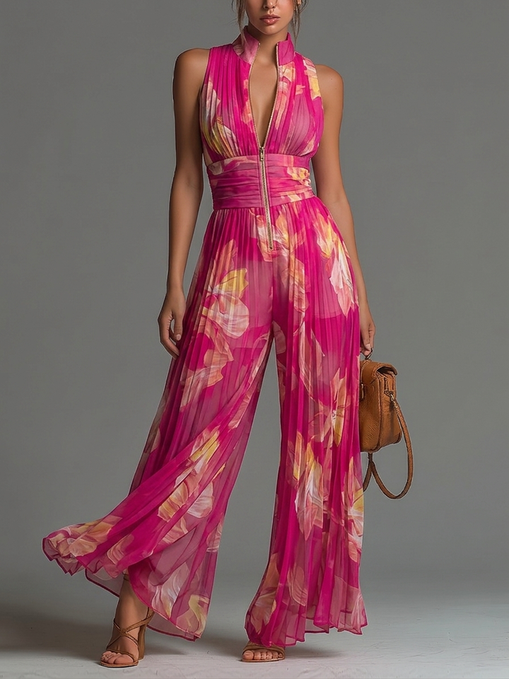 Maribel™ | Floral Print Chiffon Jumpsuit