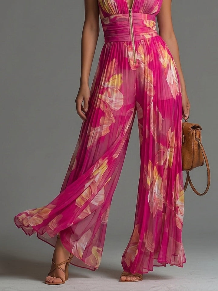 Maribel™ | Floral Print Chiffon Jumpsuit