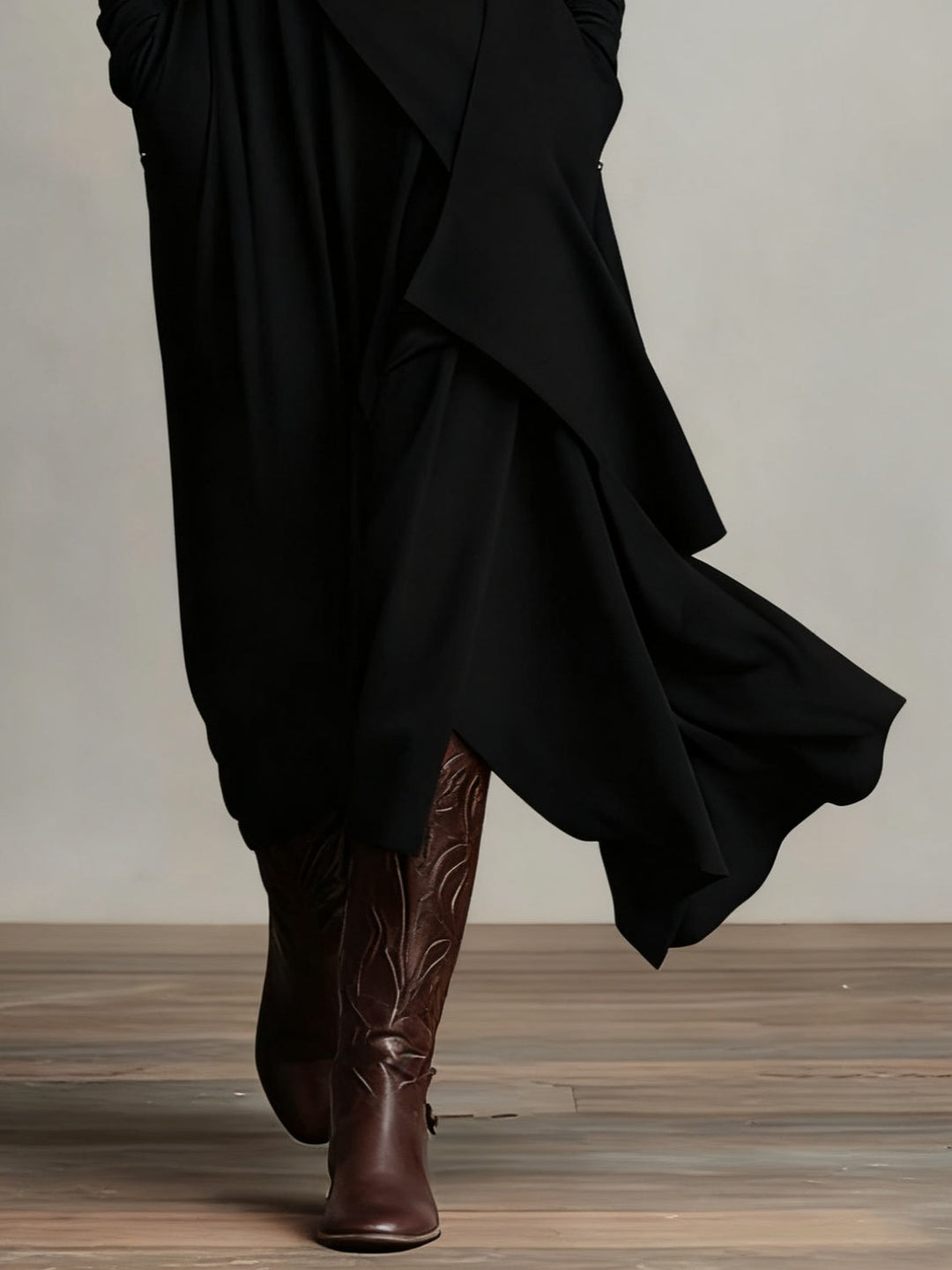 Lenora™ | Stylish Draped Neckline Statement Dress