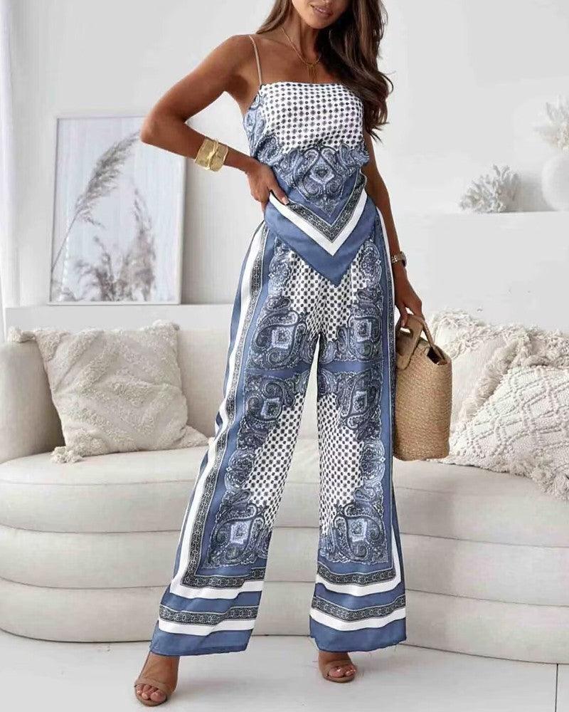 Esther™| Soft Patterned Wide-Leg Set