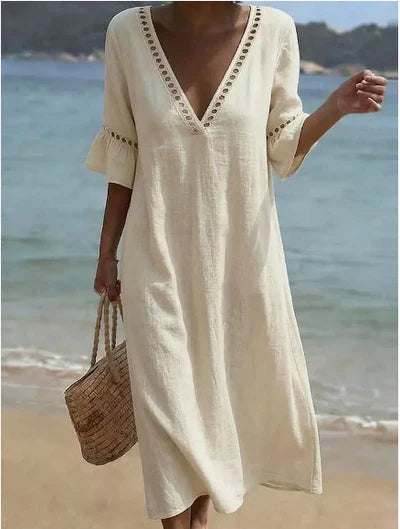 Penny™ | Elegant V-Neck Flowy Beach Dress
