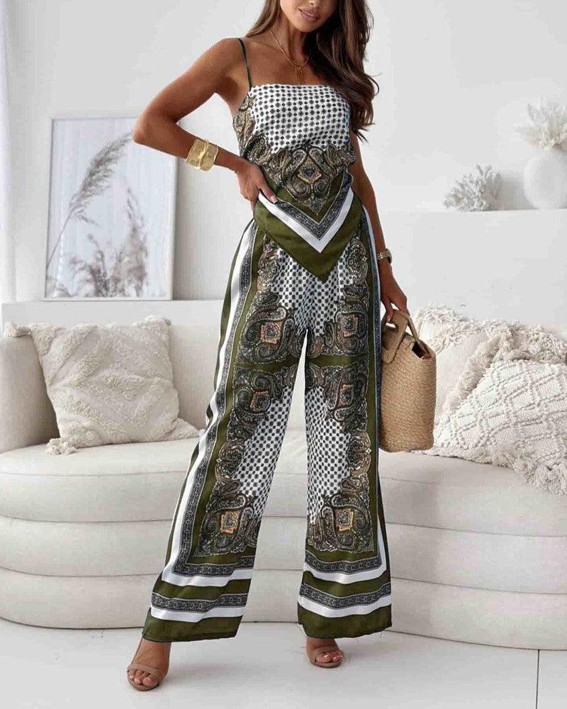 Esther™| Soft Patterned Wide-Leg Set