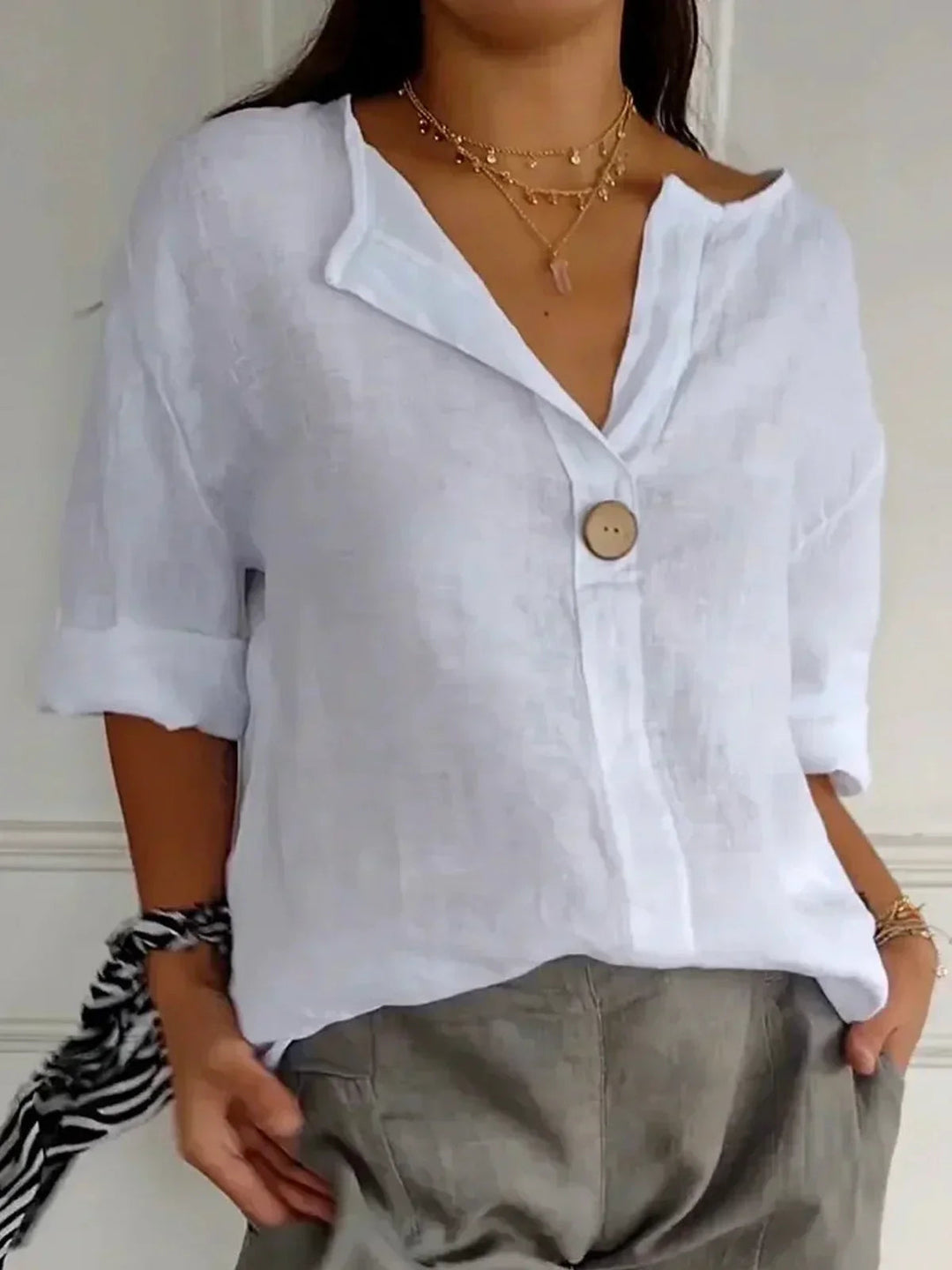 Maxine™ | Effortless Relaxed Button Blouse