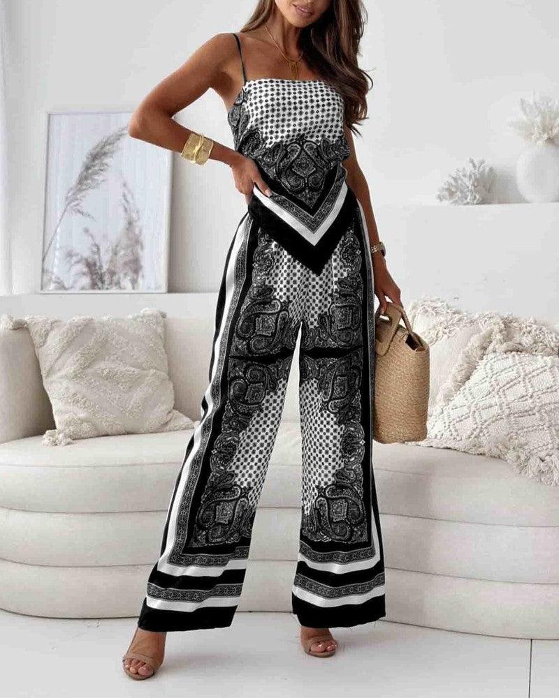 Esther™| Soft Patterned Wide-Leg Set