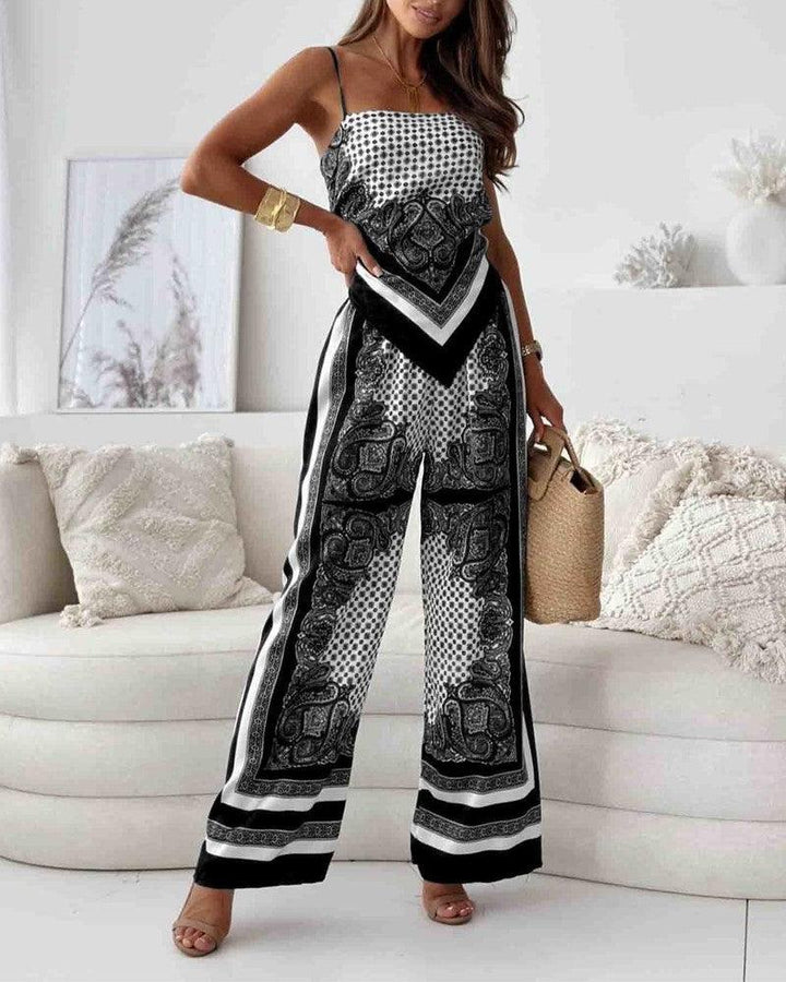 Esther™| Soft Patterned Wide-Leg Set