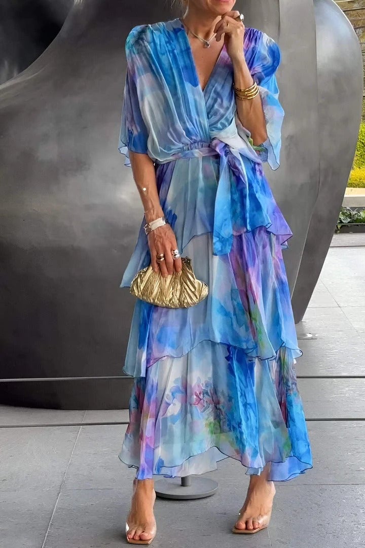 Mellie™ | Elegant Flowy Layered Midi Dress