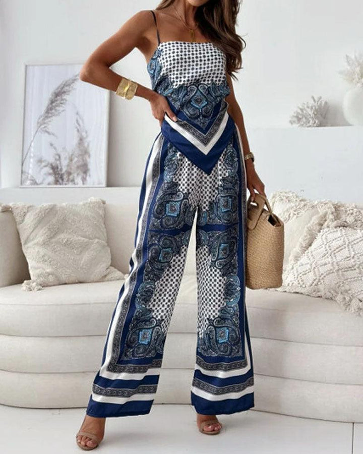 Esther™| Soft Patterned Wide-Leg Set