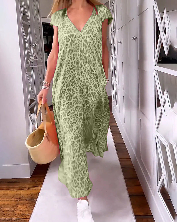 Phoebe™ | Casual Leopard Print Maxi Dress
