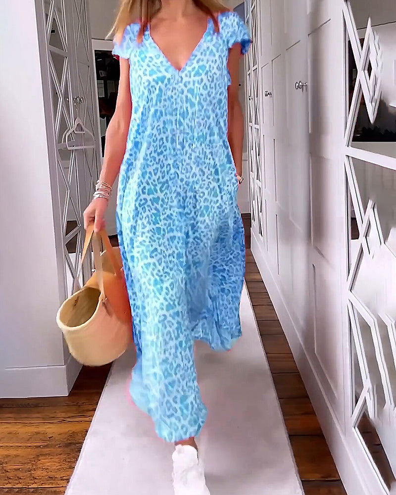 Phoebe™ | Casual Leopard Print Maxi Dress