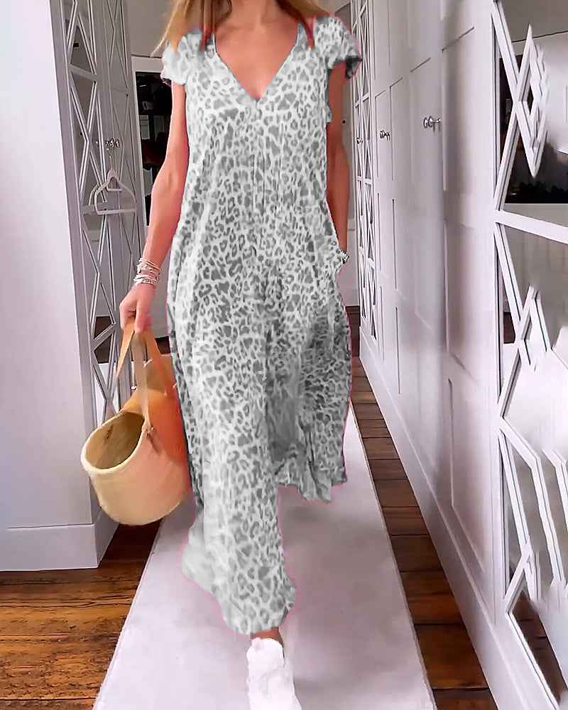 Phoebe™ | Casual Leopard Print Maxi Dress